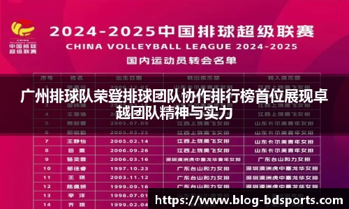 广州排球队荣登排球团队协作排行榜首位展现卓越团队精神与实力